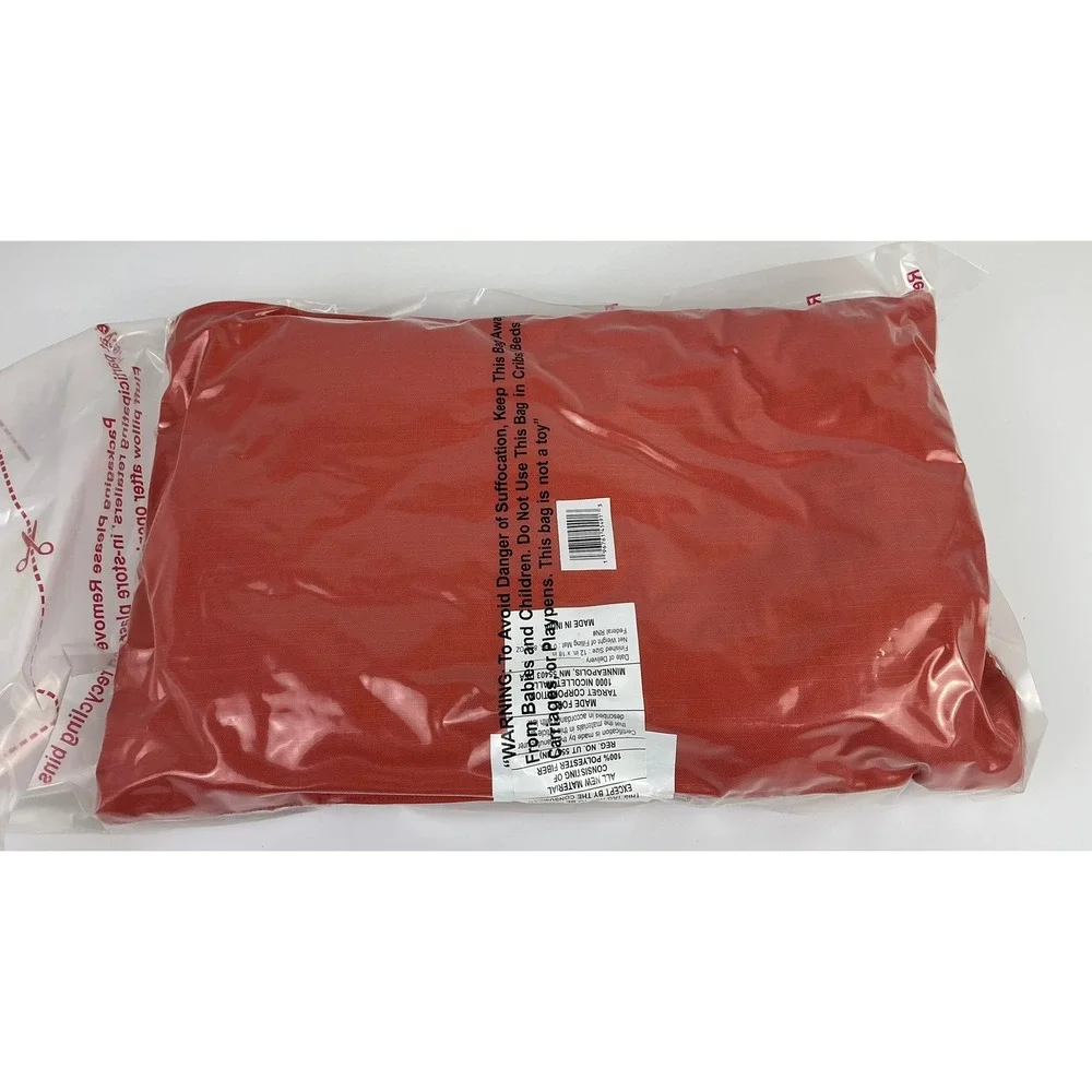 Textured Lumbar Throw Pillow Rust Red 12x18 Rectangular Decorative‎ Cushion
